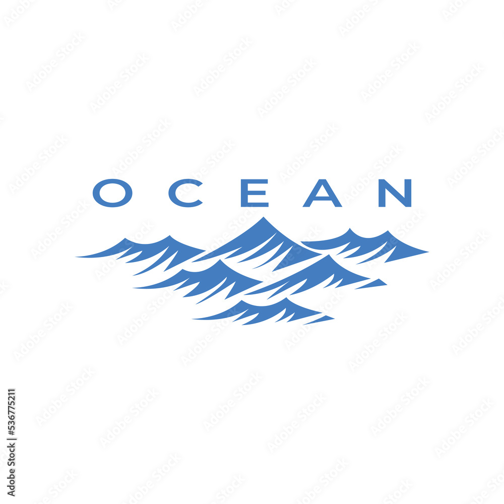 ocean wave logo design illustration vector template