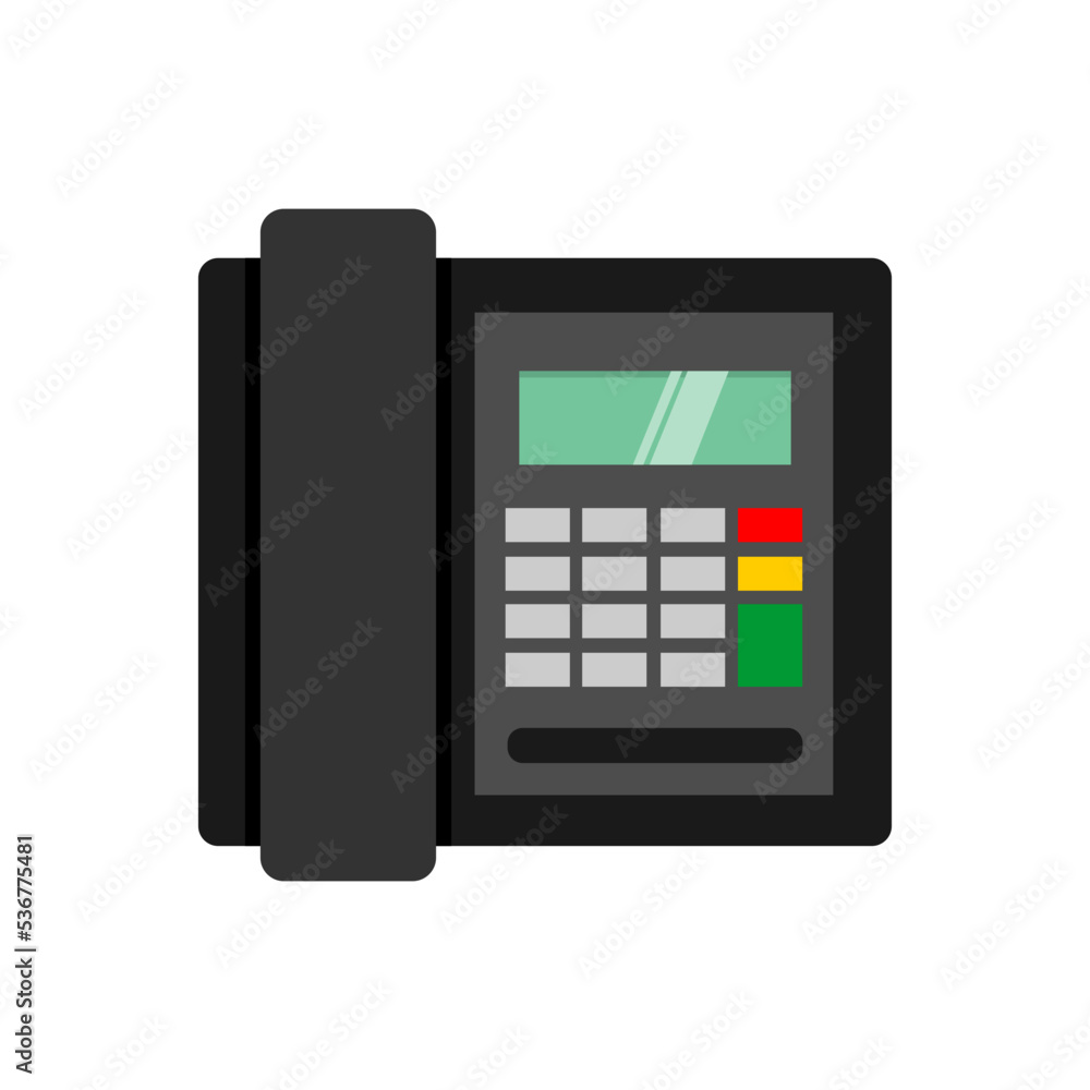 Office phone flat icon. Flat vector related icon with long shadow for web and mobile applications. It can be used as - logo, pictogram, icon, infographic element. Vector Illustration. Office phone flat icon. Flat vector related icon with long shadow for web and mobile applications. It can be used as - logo, pictogram, icon, infographic element. Vector Illustration.
