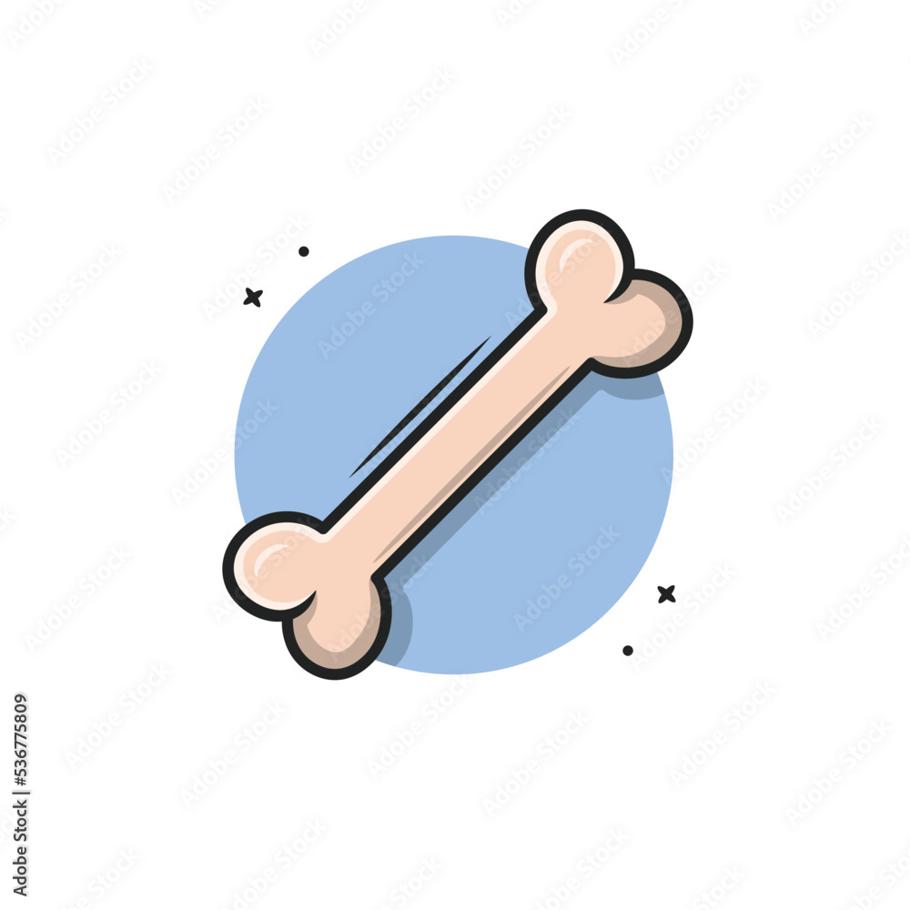 Dog bone food cartoon vector illustration, animal food icon concept design. Dog bone food cartoon vector illustration, animal food icon concept design.