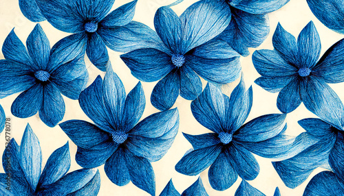 Pattern of blue flowers