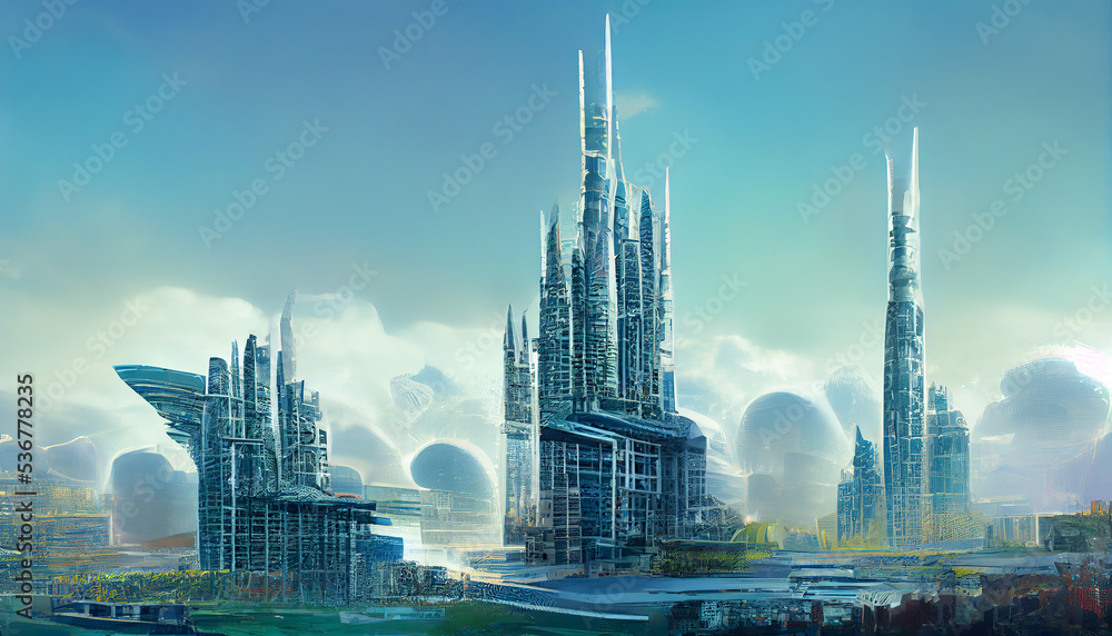 A futuristic city of the future.