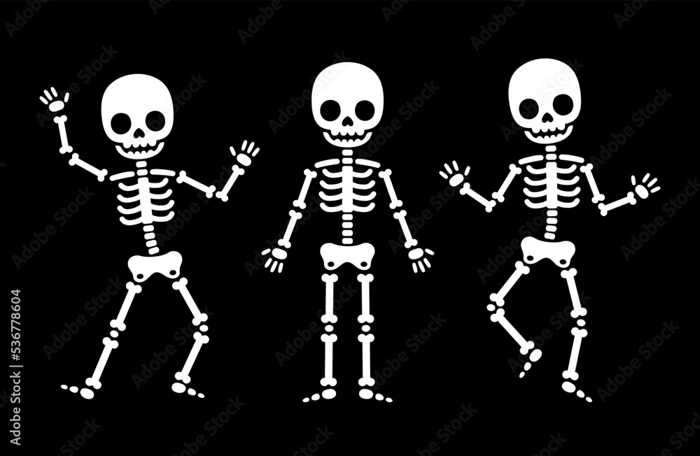 Cartoon dancing skeleton - obrazy, fototapety, plakaty 