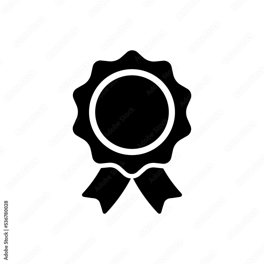 black and white ribbon icon on isolated background black and white ribbon icon on isolated background
