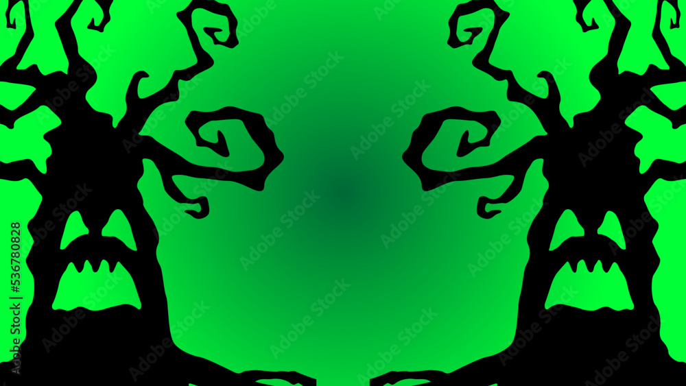 Naklejka premium Art illustration background seamless design concept colorful icon symbol logo of scare tree 