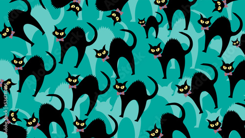 Art illustration background seamless design concept colorful icon symbol logo of black cat