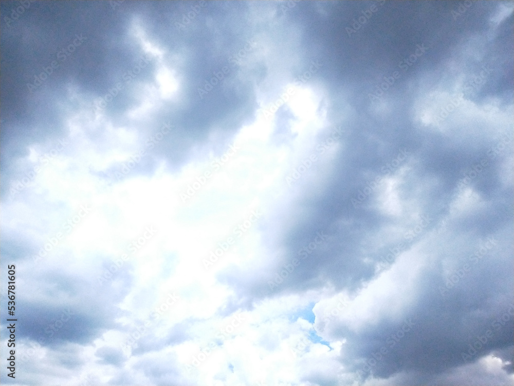 Fototapeta premium blue sky with gray rain clouds