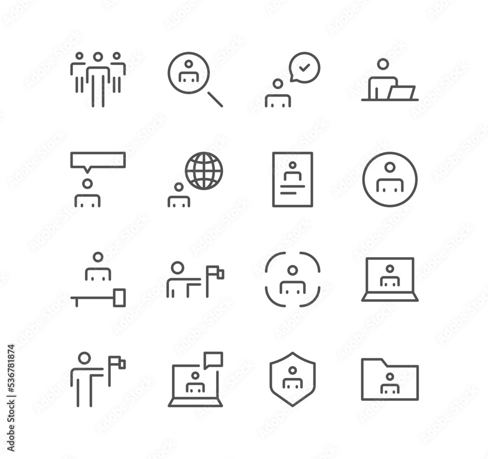Set of business and finance icons, growth, support, career, shield, corporate and linear variety vectors.
