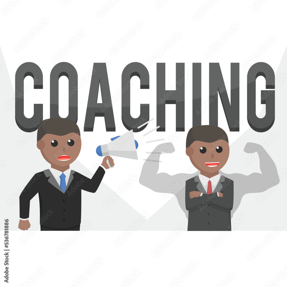 business african coaching design character on white background