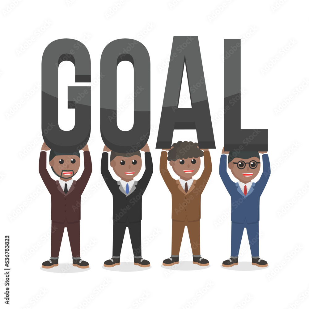 business african goal design character on white background business african goal design character on white background