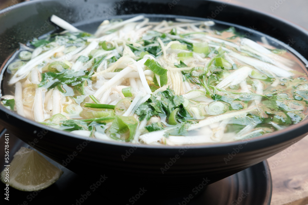 Sopa de pollo, cocina vietnamita saludable, sabor asiatico