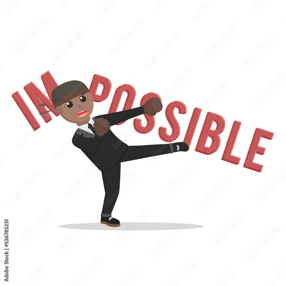 business african nothing is impossible design character on white background business african nothing is impossible design character on white background