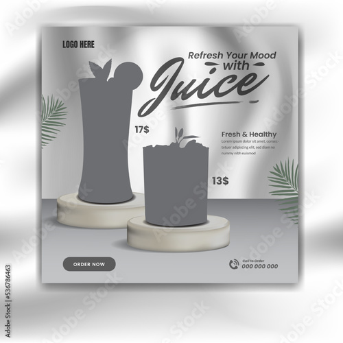 Food culinary social media post template with podium