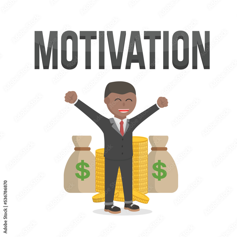 business african motivation design character with text business african motivation design character with text