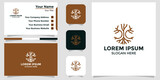 wood design logo and branding card
