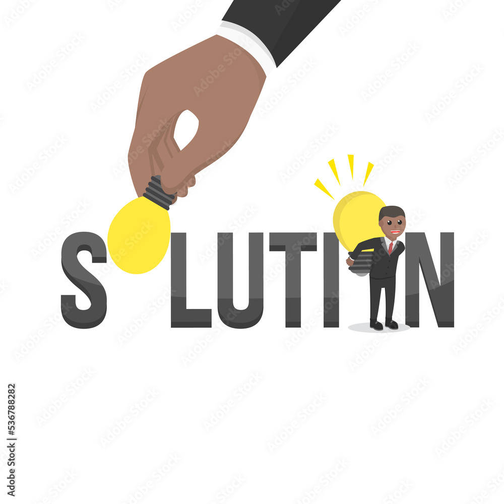 business african solution design character people with text business african solution design character people with text