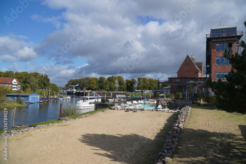 Elbe river, flooded harbour of Doemitz, Mecklenburg-Western Pomerania, Germany. photo