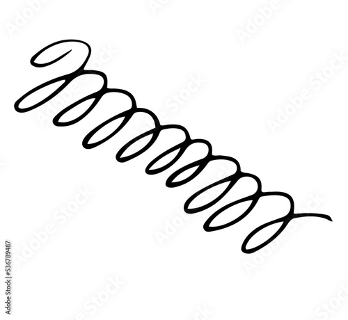 Spiral, curl. Black and white sketch, logo, clipart, icon, icon, template. Isolated object on a white background. Vector image.