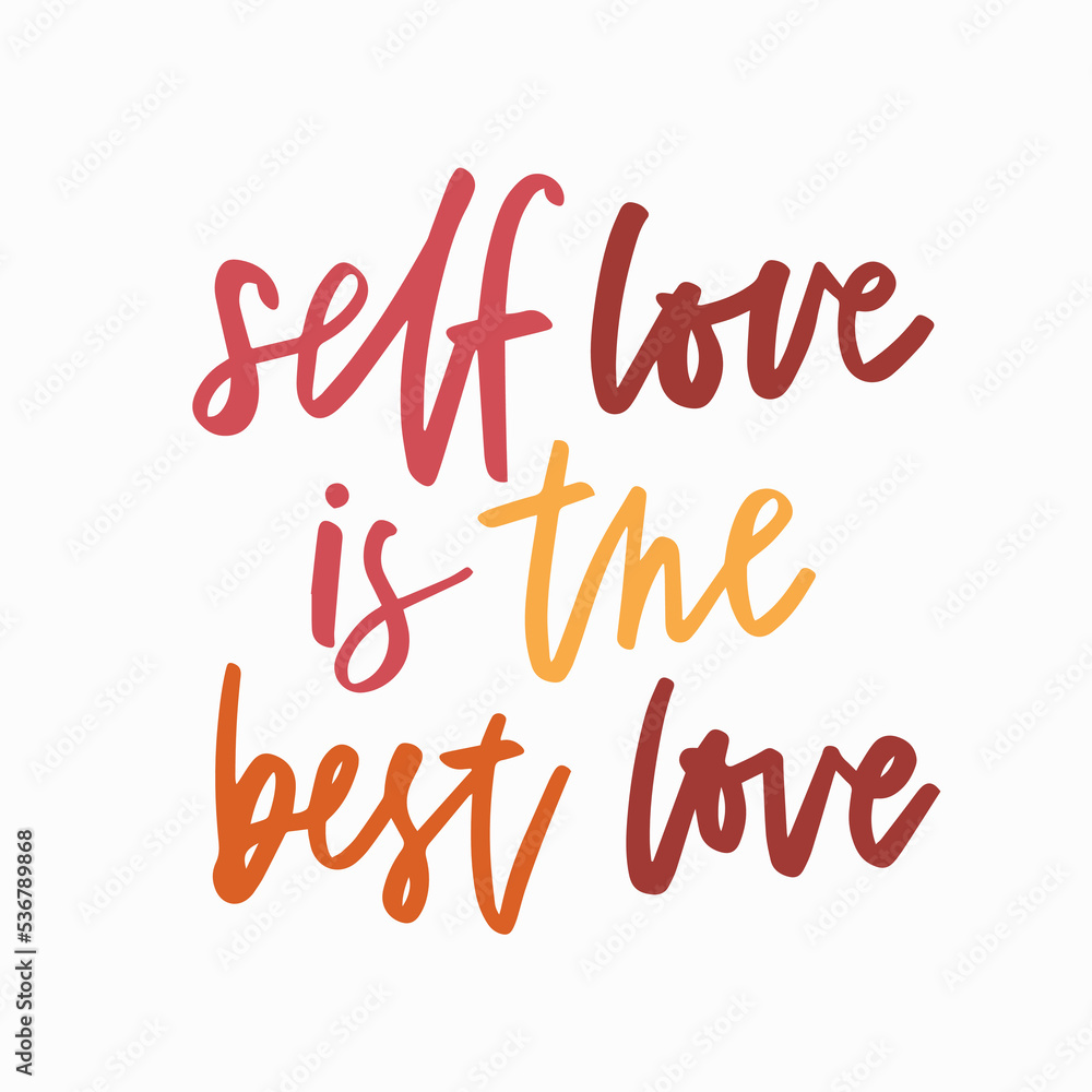 Self love is the best love. Mental health lettering. Mental health quote concept. Hand drawn vector calligraphy