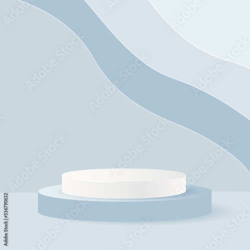 Background 3d blue podium and minimal blue stage scene, product abstract background 3d rendering abstract stage shape blue pastel podium. Stage 3d for product in podium scene. Vector