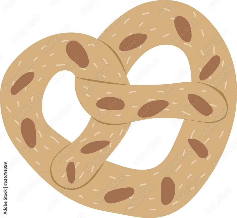 Almond Pretzel Bakery Minimal Illustration Almond Pretzel Bakery Minimal Illustration