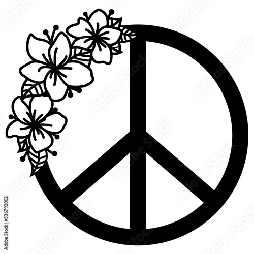 Peace sign with feather svg