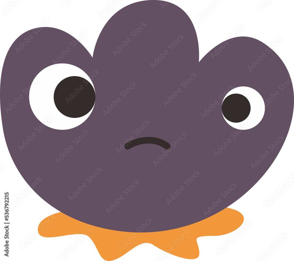 Cute funny face flower vector