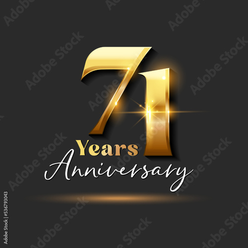 71 years Anniversary Gold Logotype number photo