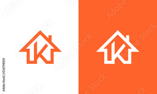 Letter K house shape logo icon symbol for real estate