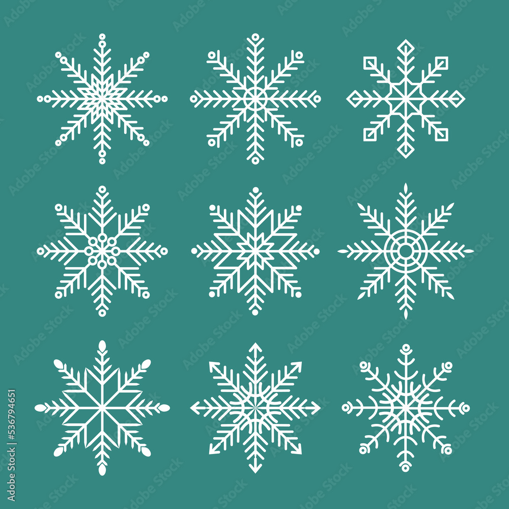 snowflake set element bundle design snowflake set element bundle design