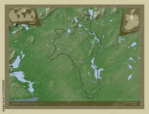 Фотография Roscommon, Ireland. Labelled points of cities