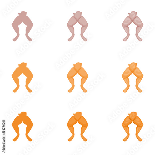 A vector drawn frog legs illustration with various colors and amount of details