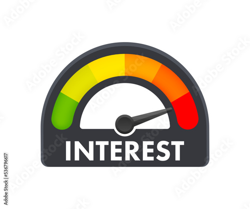 Interest rate measurement scale. Vector stock illustration.
