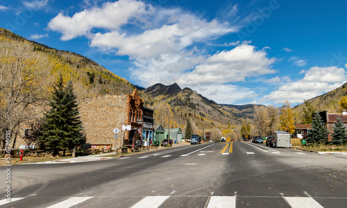 Main Street In Historic Rico Colorado During Fall Time