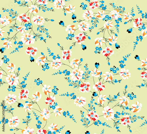 beautiful floral vector repeat seamless pattern textile design fabric print background illustration