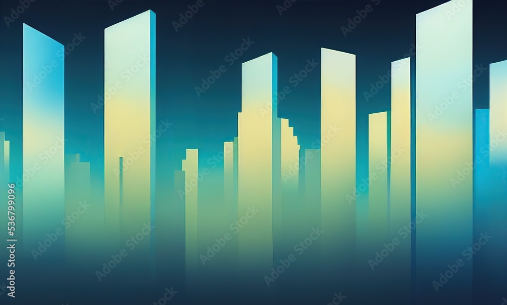 Abstract future background. Neon glass rectangles portals Abstract future background. Neon glass rectangles portals