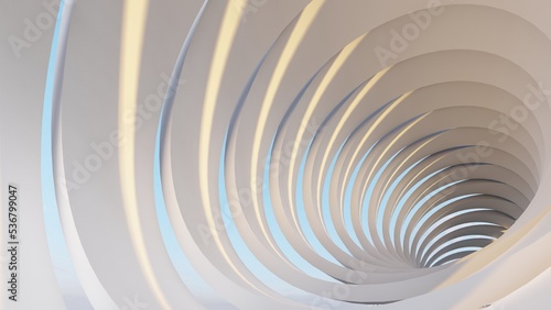 Fototapeta Naklejka Na Ścianę i Meble -  Futuristic architecture rotating spiral structure 3d render
