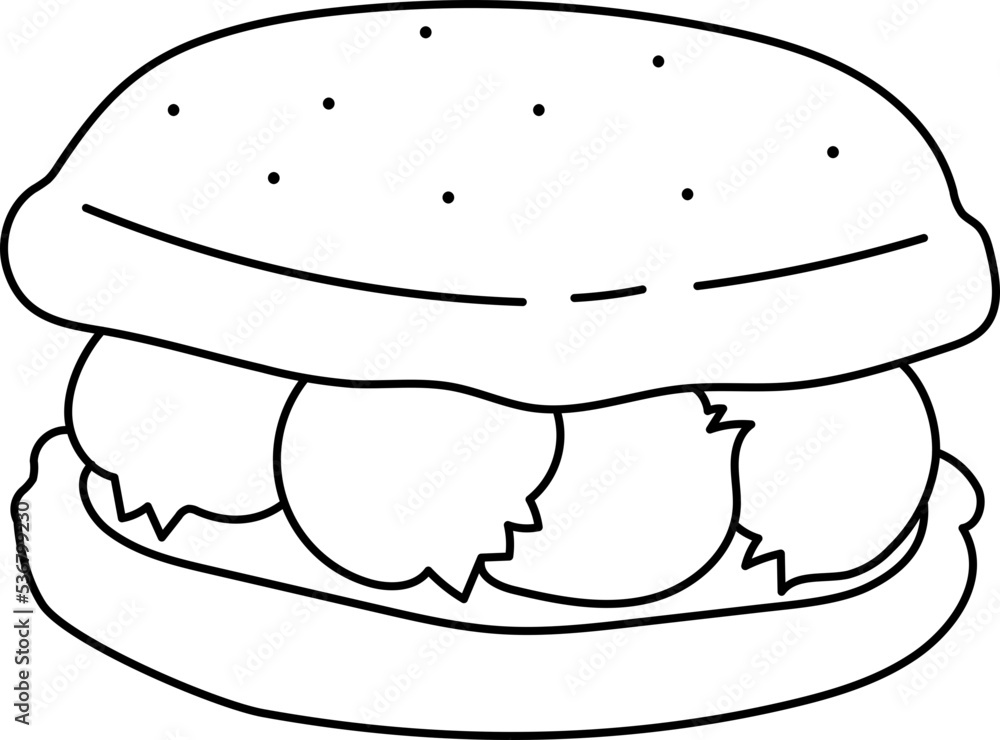Macaron Line Handdrawn Illustration Dessert Macaron Line Handdrawn Illustration Dessert