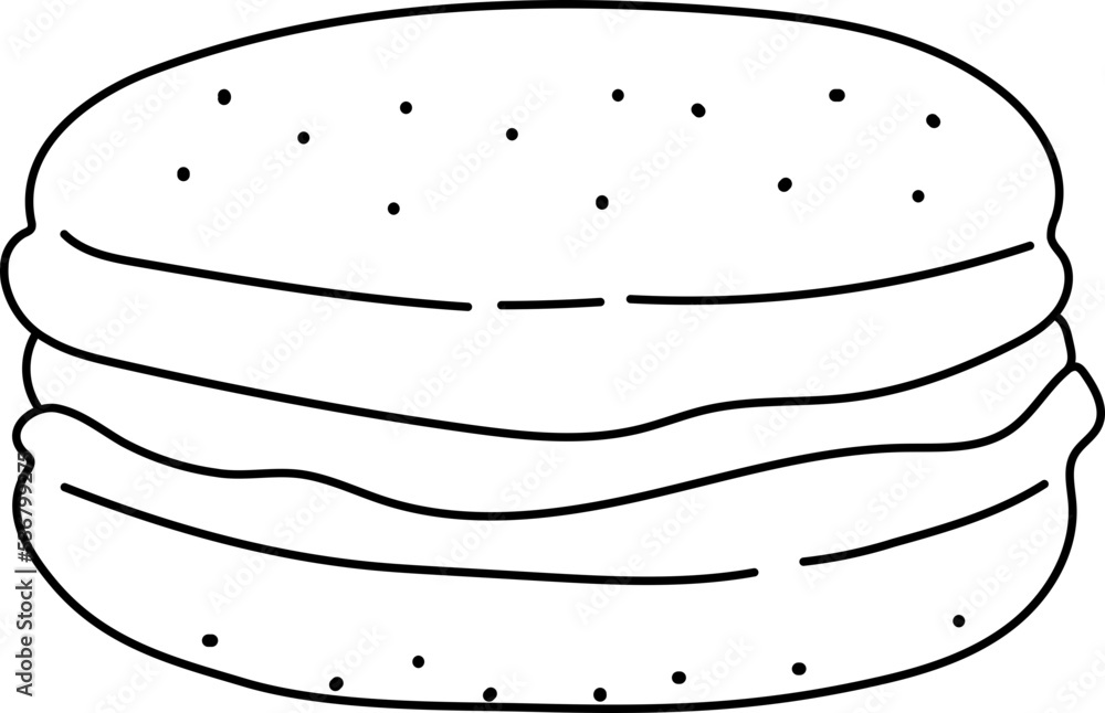 Macaron Line Handdrawn Illustration Dessert Macaron Line Handdrawn Illustration Dessert