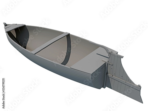 Tableau sur toile River Boat 3D rendering on white background