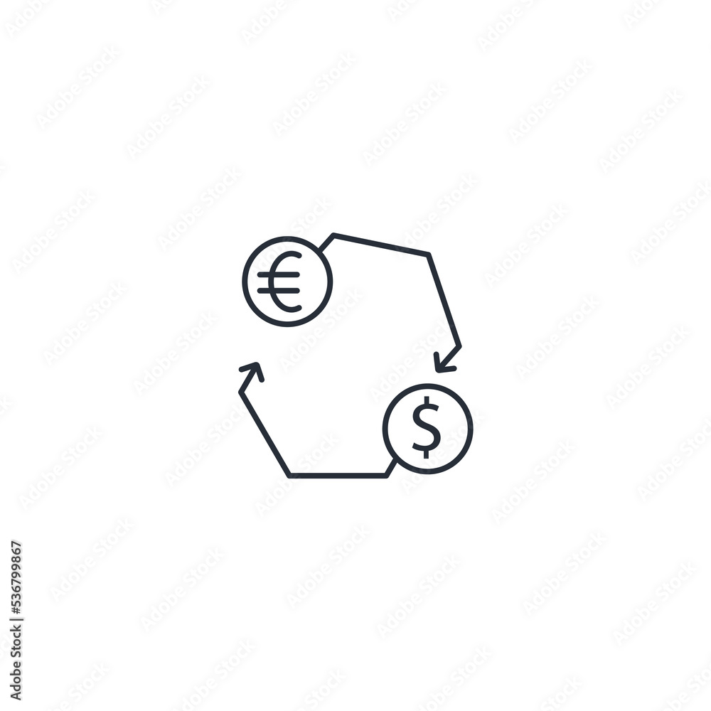 Obraz premium currency exchange thin line icons. Vector illustration isolated on white. Editable stroke