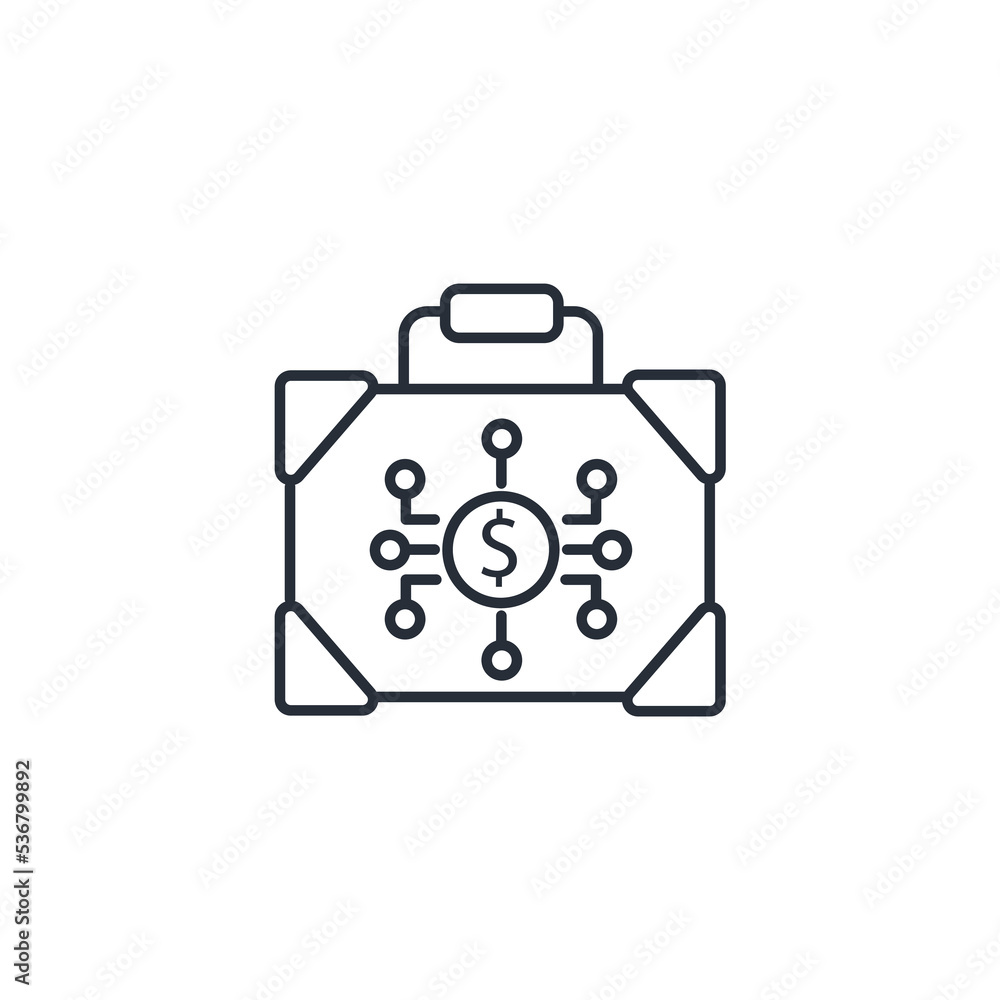 digital briefcase thin line icons. Vector illustration isolated on white. Editable stroke digital briefcase thin line icons. Vector illustration isolated on white. Editable stroke