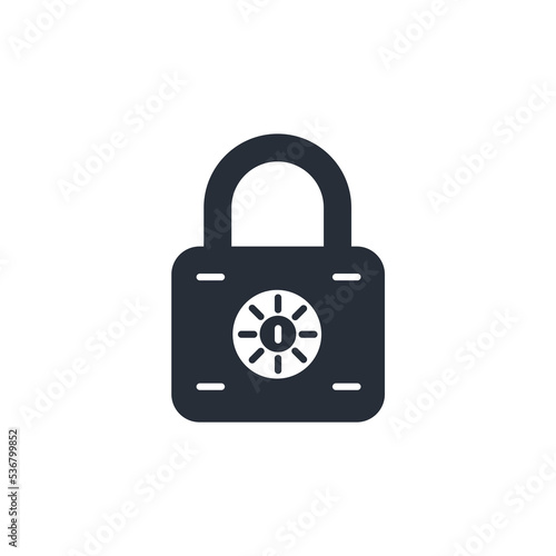 combination padlock thin line icons. Vector illustration isolated on white. Editable stroke
