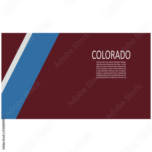 Colorado Avalanche ice hockey team uniform colors. Template for presentation or infographics.