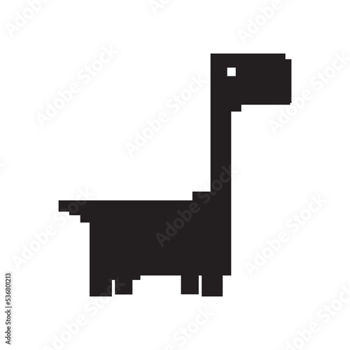 Silhouette brachiosaurus dinosaurs, Cute dinosaurs cartoon characters, Vector illustrations isolated.