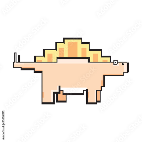 Stegosaurus dinosaurs, Cute dinosaurs cartoon characters, Vector illustrations isolated.