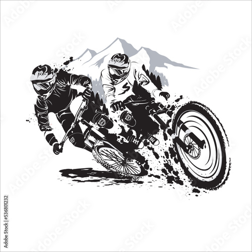 vector bicycle mountain bike silhouette