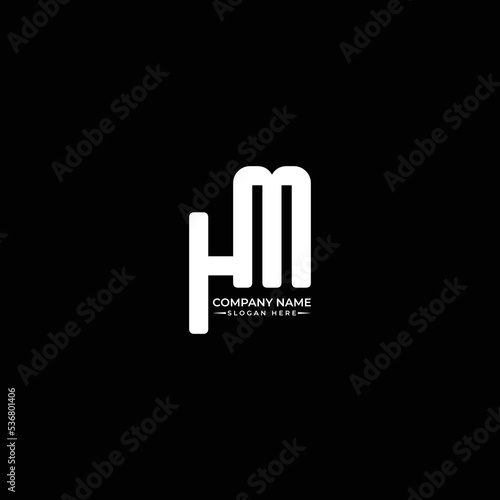 Alphabet HM letter H and M logo design, HM Creative Typography Vector Template Symbol Modern Logo