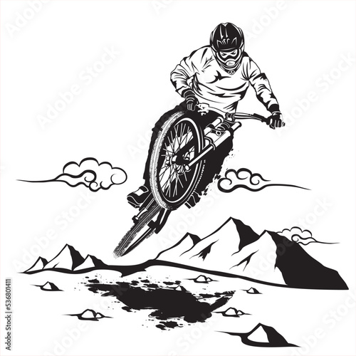 vector bicycle mountain bike silhouette