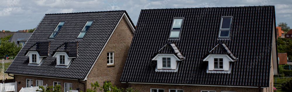 Tiled roofs of houses Tiled roofs of houses