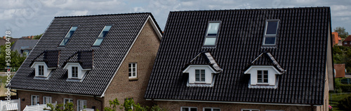 Tiled roofs of houses